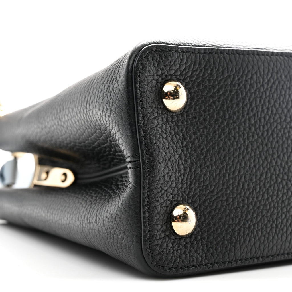 Louis Vuitton Taurillon Capucines MM Black Blue White
