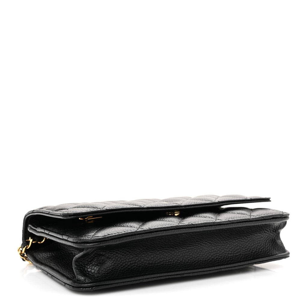 Chanel Caviar Quilted Wallet on Chain WOC Black