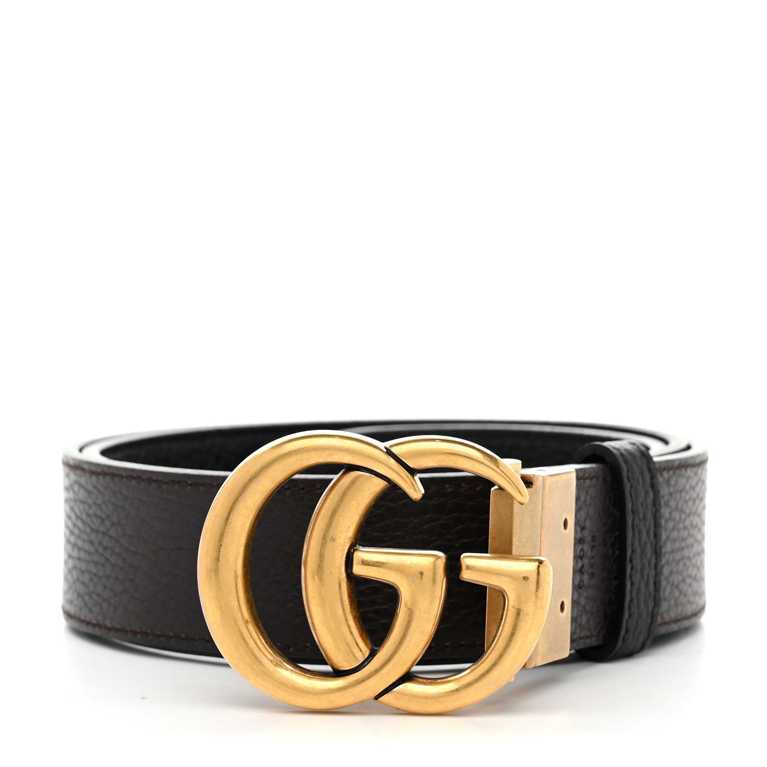 Gucci Calfskin Double G Reversible 37mm Belt 95 38 Black Cocoa
