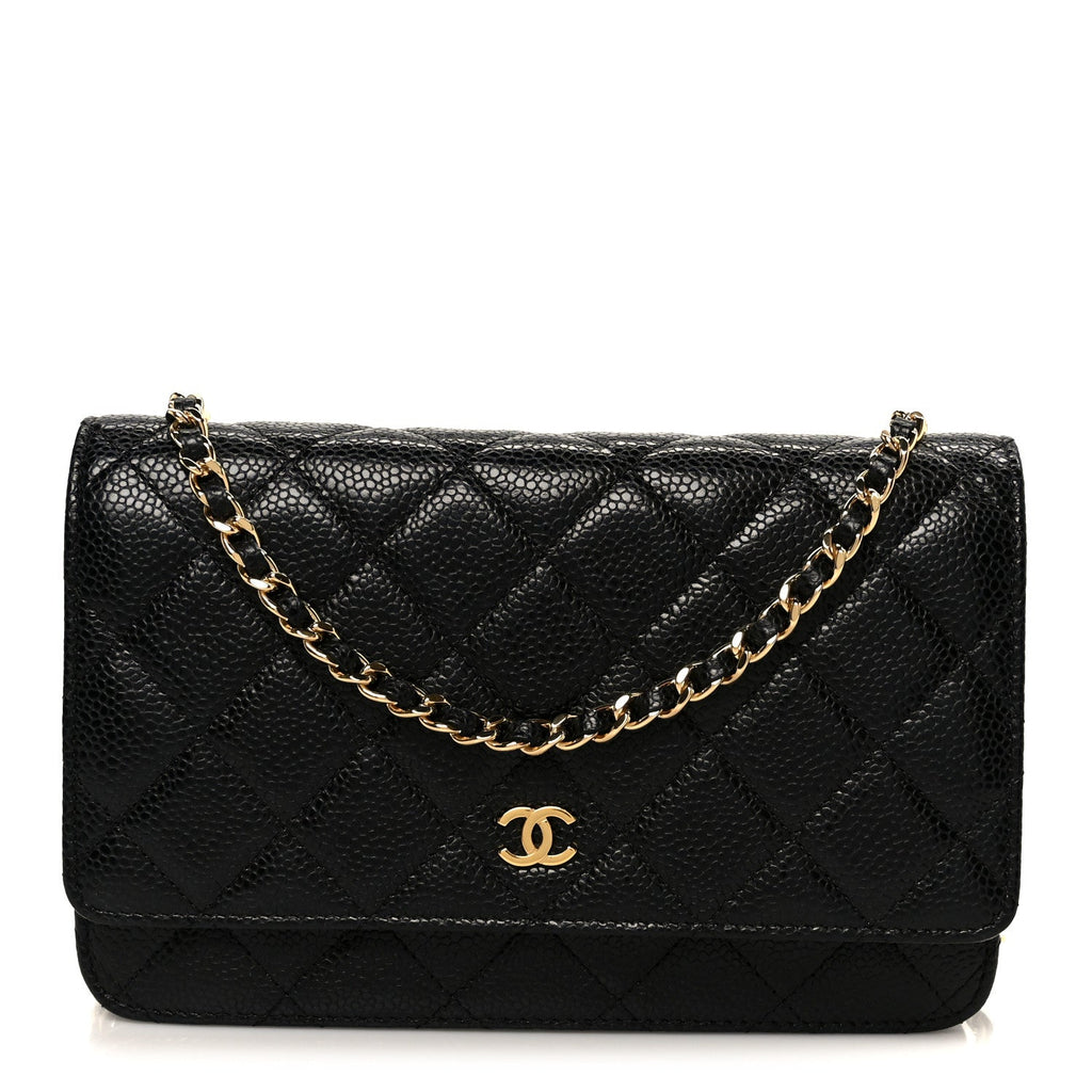 Chanel Caviar Quilted Wallet on Chain WOC Black