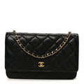 Chanel Caviar Quilted Wallet on Chain WOC Black