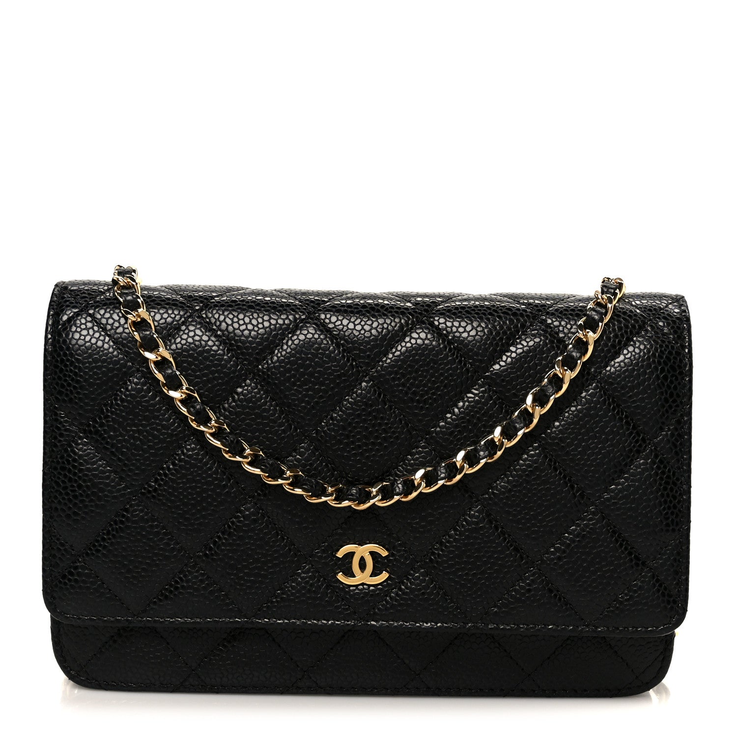 Chanel Caviar Quilted Wallet on Chain WOC Black