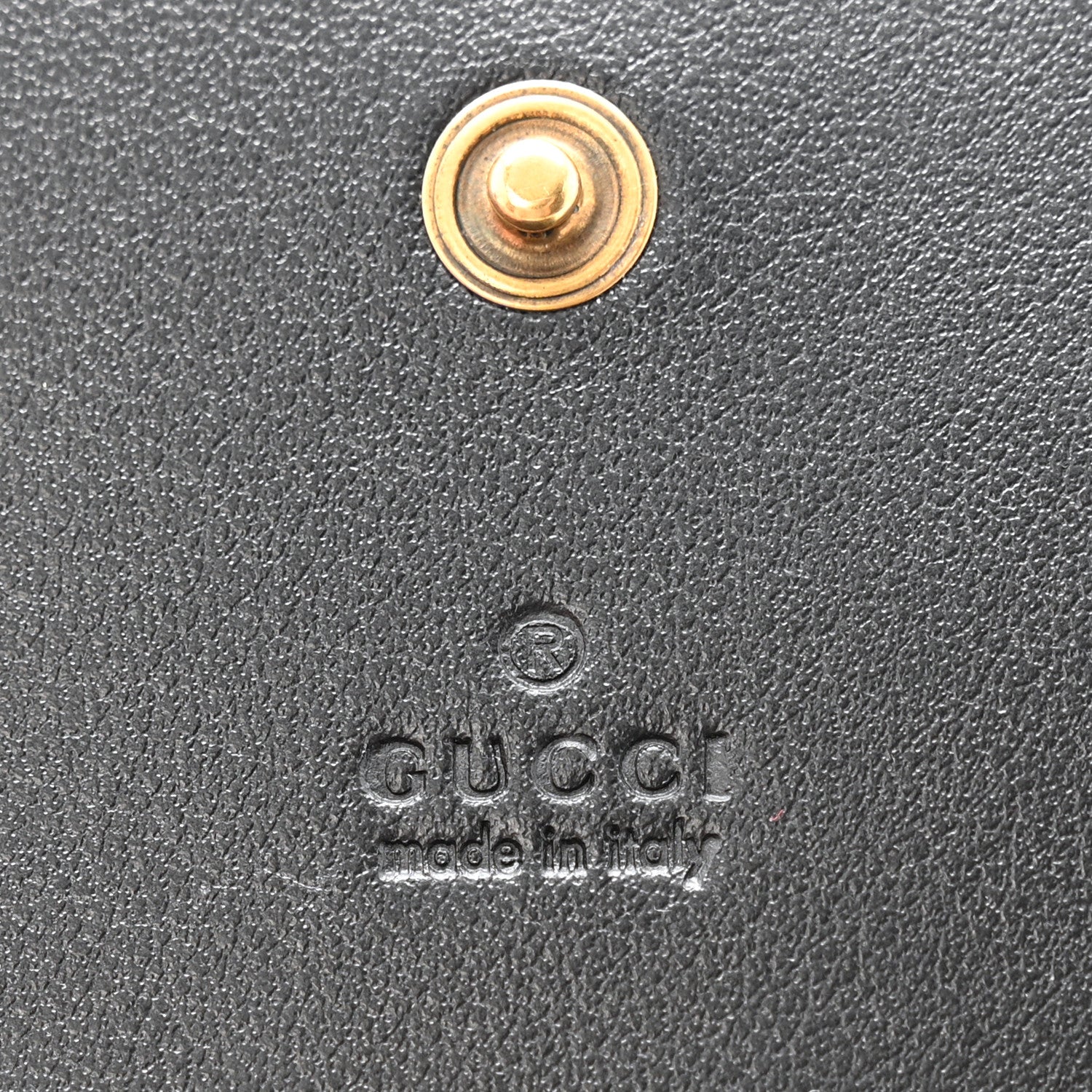 Gucci Calfskin Matelasse GG Marmont Card Case Wallet Black