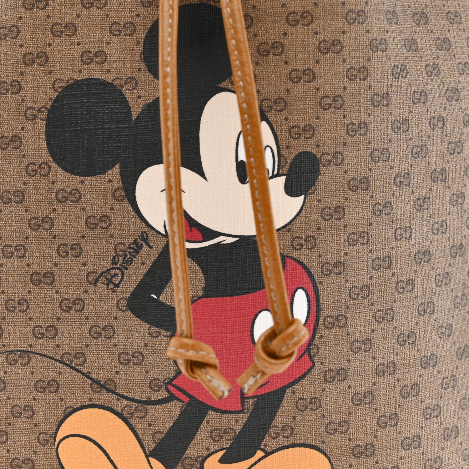 Gucci X DISNEY Mini Vintage GG Supreme Monogram Bucket Bag Beige Vintage Sun Oil
