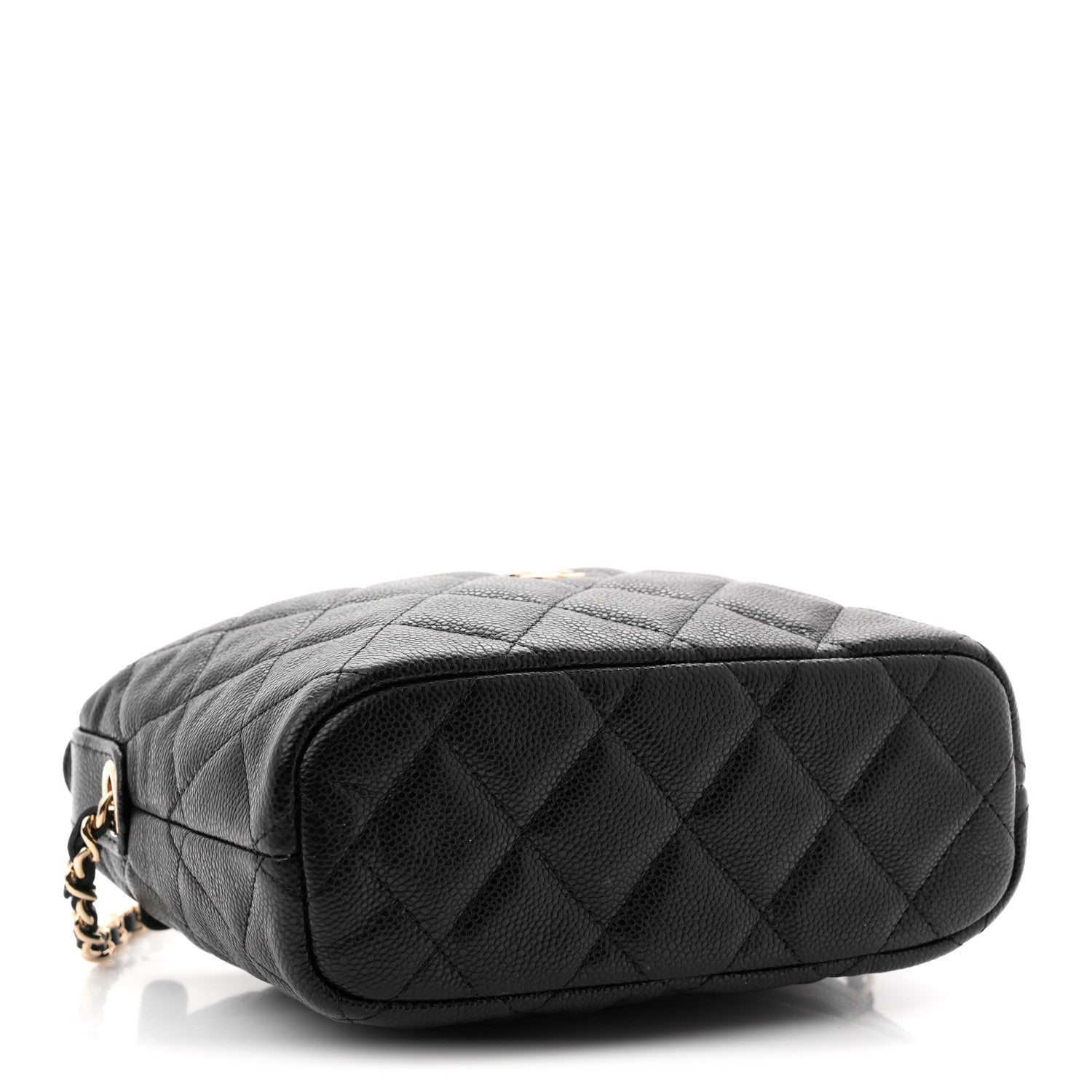 Chanel Caviar Quilted Hobo Clutch With Chain  Black
