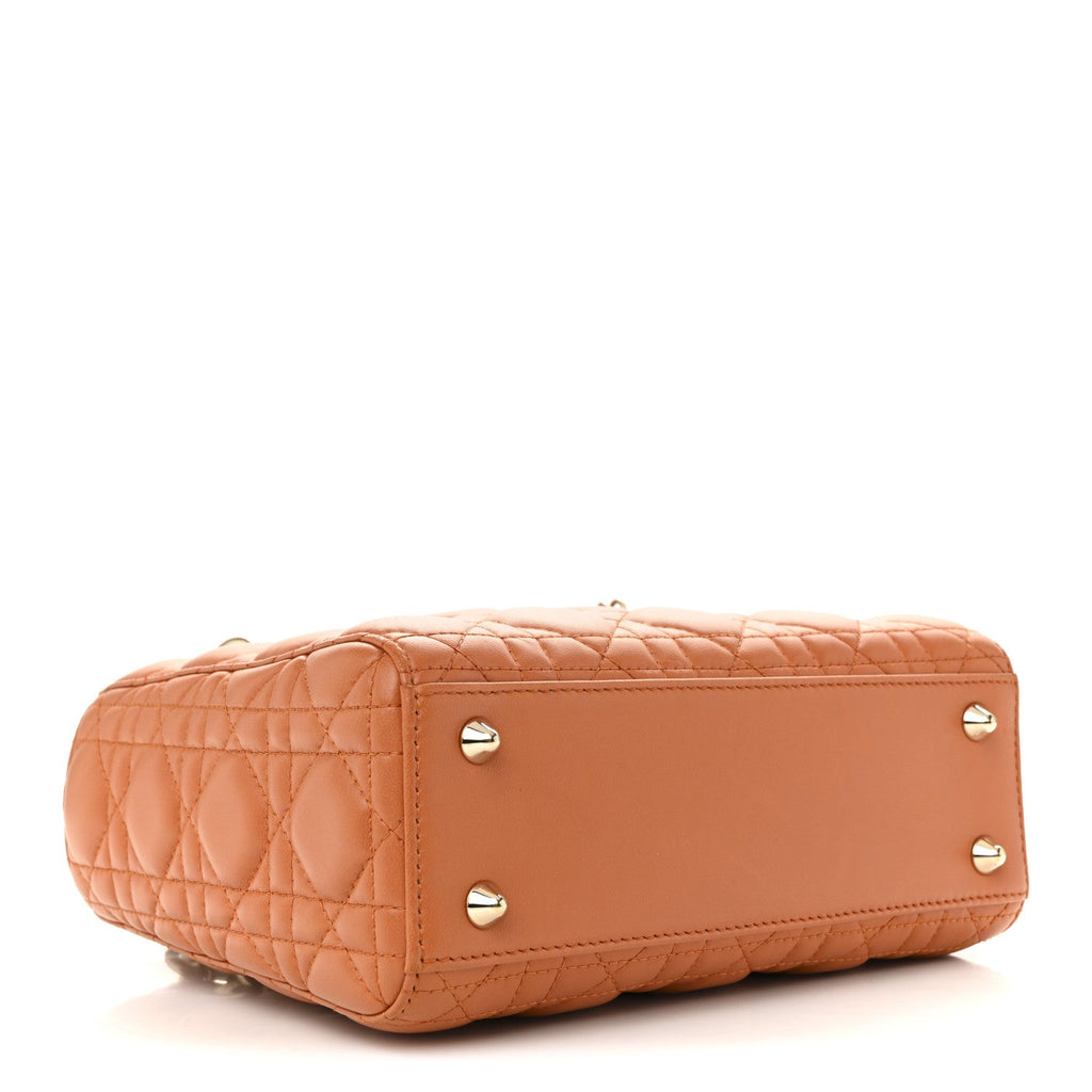 Christian Dior Lambskin Cannage Small Lucky Badges My Lady Dior Orange