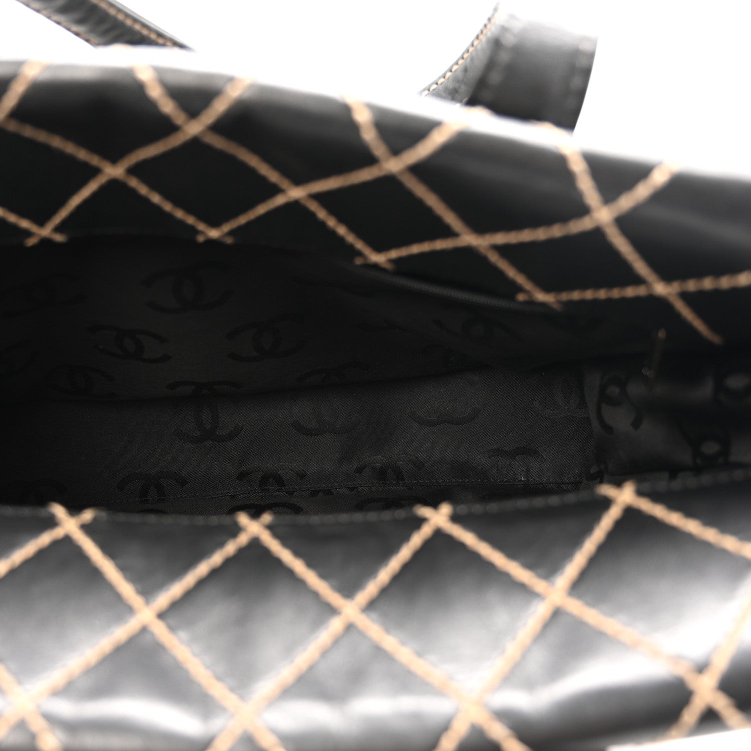Chanel Calfskin Wild Stitch Large Tote Black