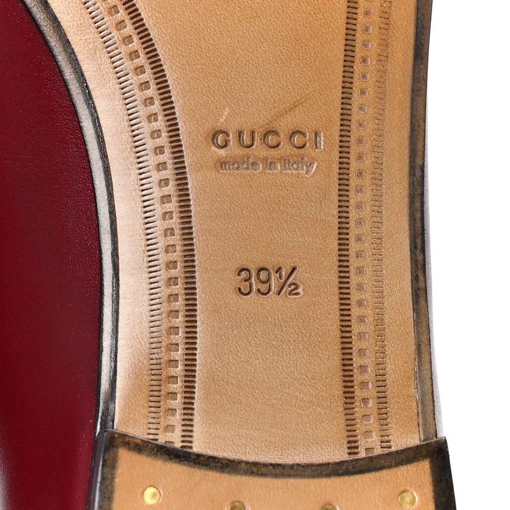 Gucci Betis Glamour Calfskin Womens Jordaan Loafers 39.5 Rosso Ancora