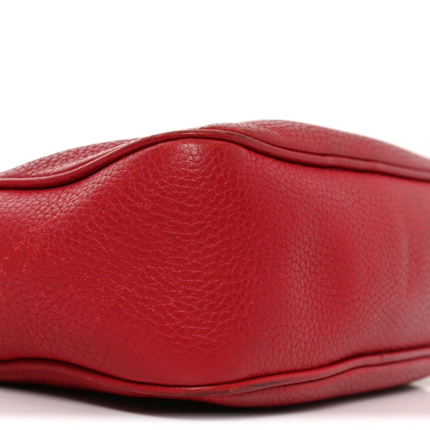 Gucci Pebbled Calfskin Small Soho Disco Bag Tabasco Red