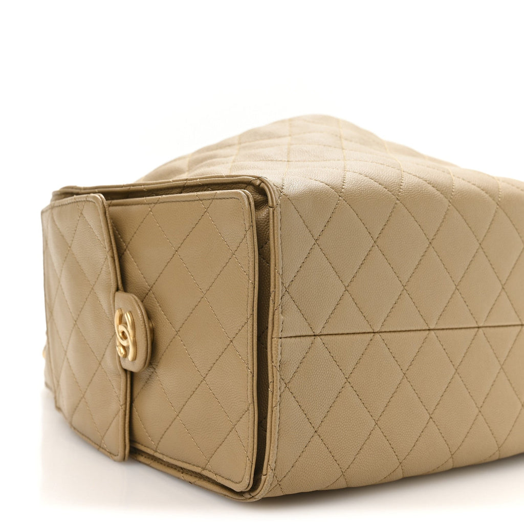 Chanel Caviar Quilted Medium Chanel 25 Handbag Dark Beige