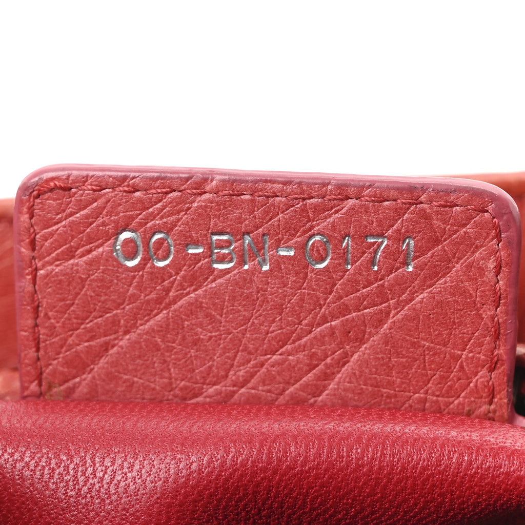 Christian Dior Ostrich Medium Lady Dior Red