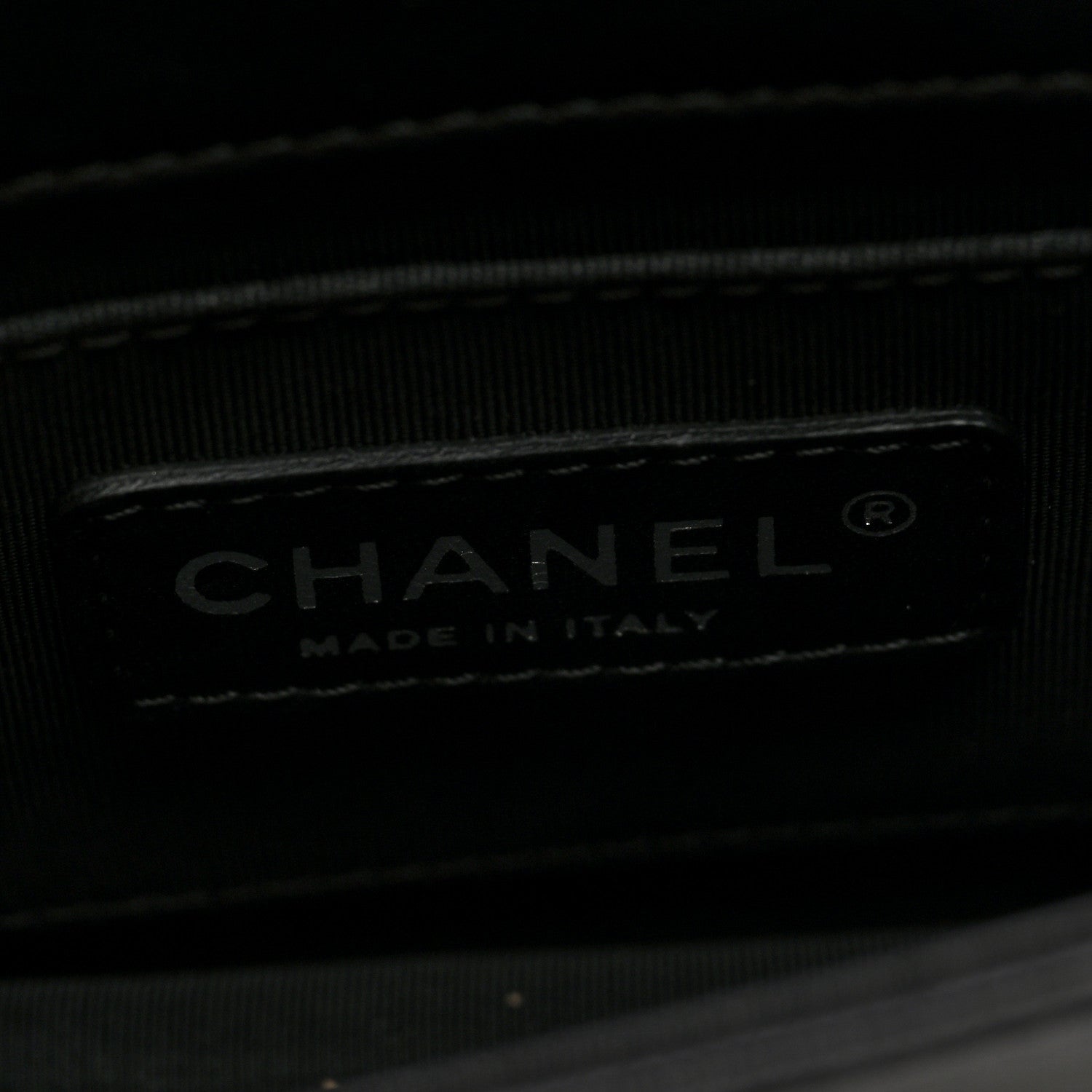 Chanel Plexiglass Patent Baguette Crystal Mini Boy Brick Flap Black