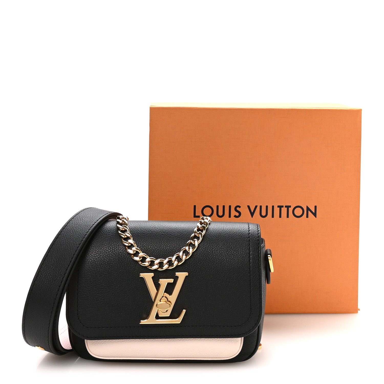 Louis Vuitton Grained Calfskin Lockme Tender Black