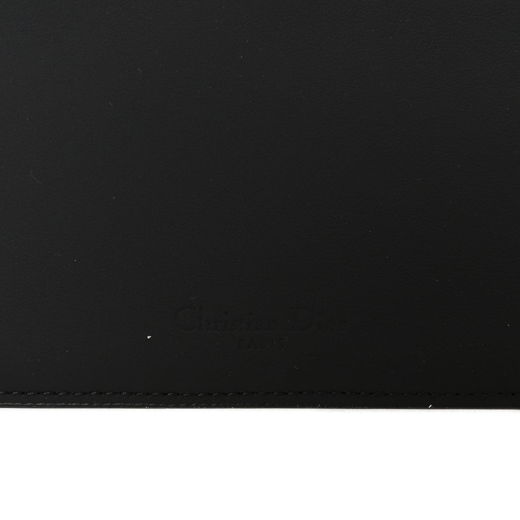 Christian Dior Ultra Matte Calfskin Saddle Chain Wallet Pouch Black