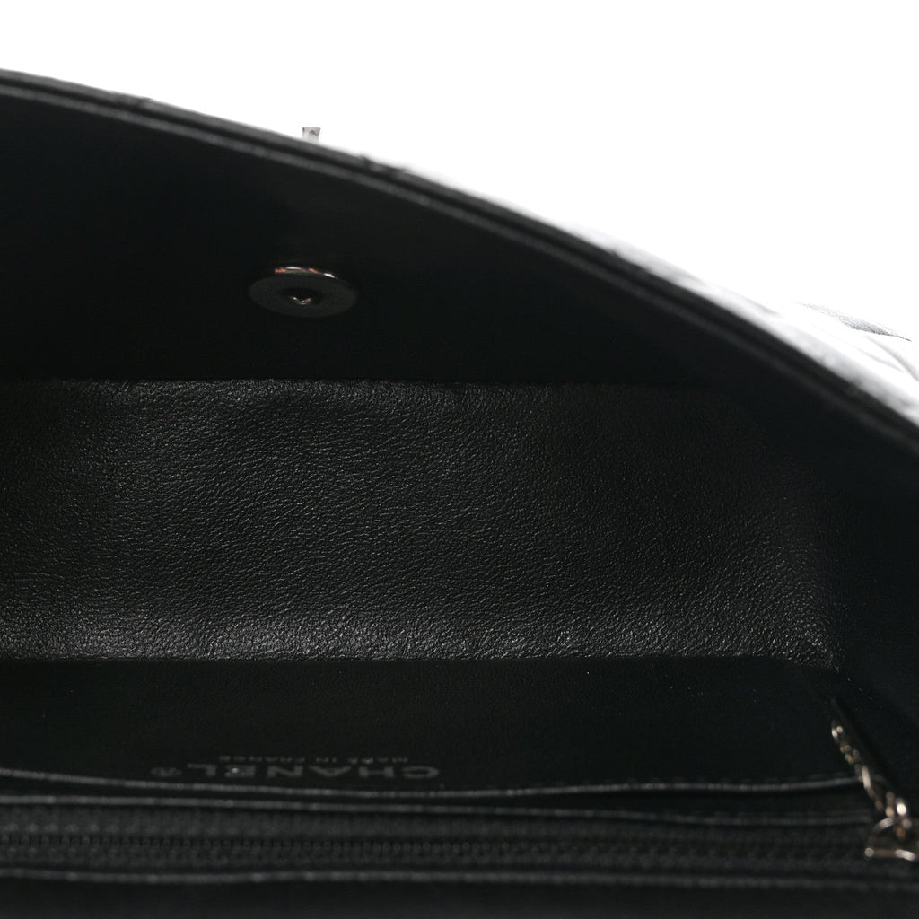 Chanel Lambskin Quilted Mini Rectangular Flap Black
