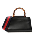 Gucci Nappa Bamboo Web Mini Nymphaea Top Handle Bag Black