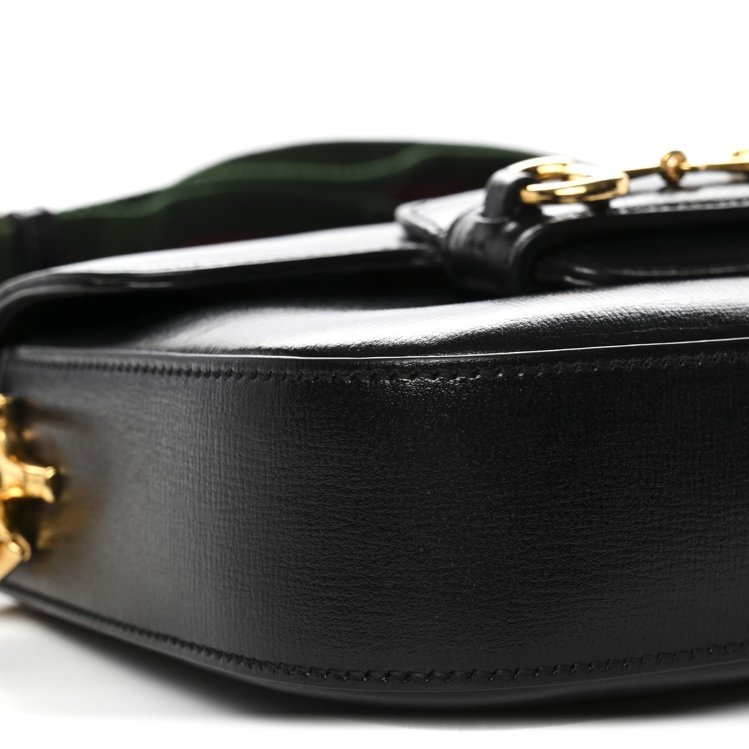 Gucci Azalea Calfskin Web Mini Horsebit 1955 Shoulder Bag Black