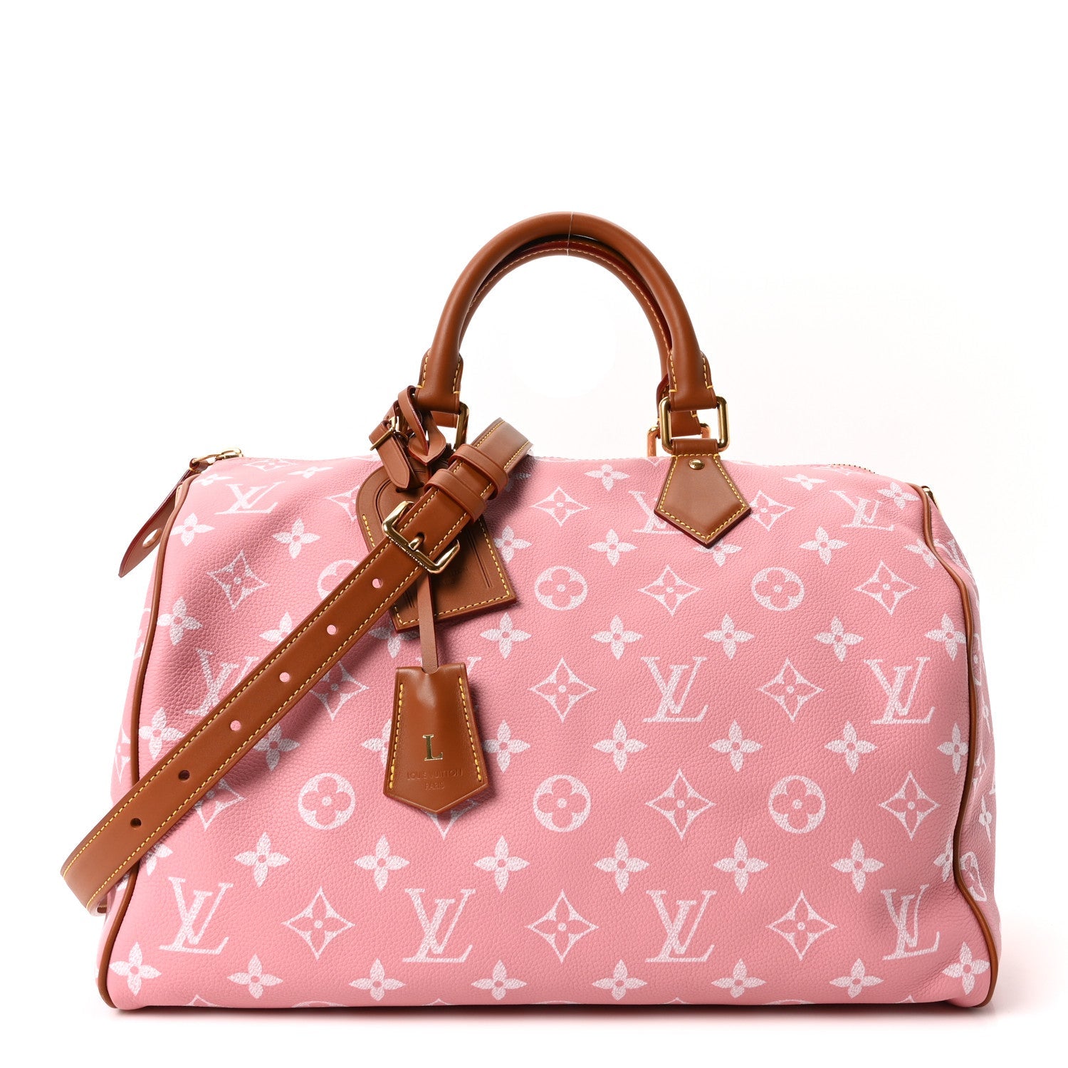 Louis Vuitton Calfskin Monogram Speedy P9 Bandouliere 40 Pink Sakura