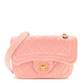 Chanel Velvet Quilted Mini Flap Pink