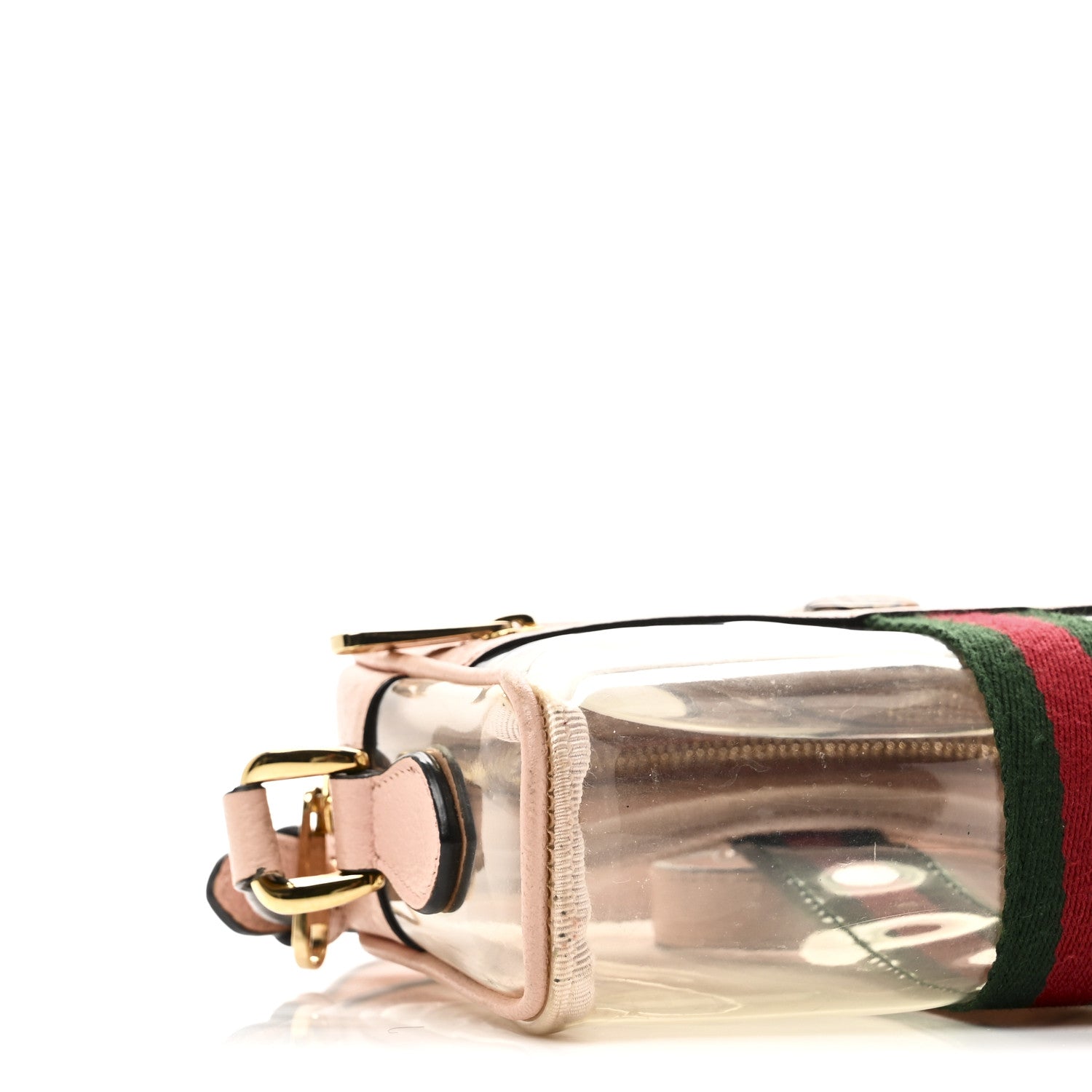 Gucci Vinyl Web Mini Ophidia Transparent Shoulder Bag Perfect Pink