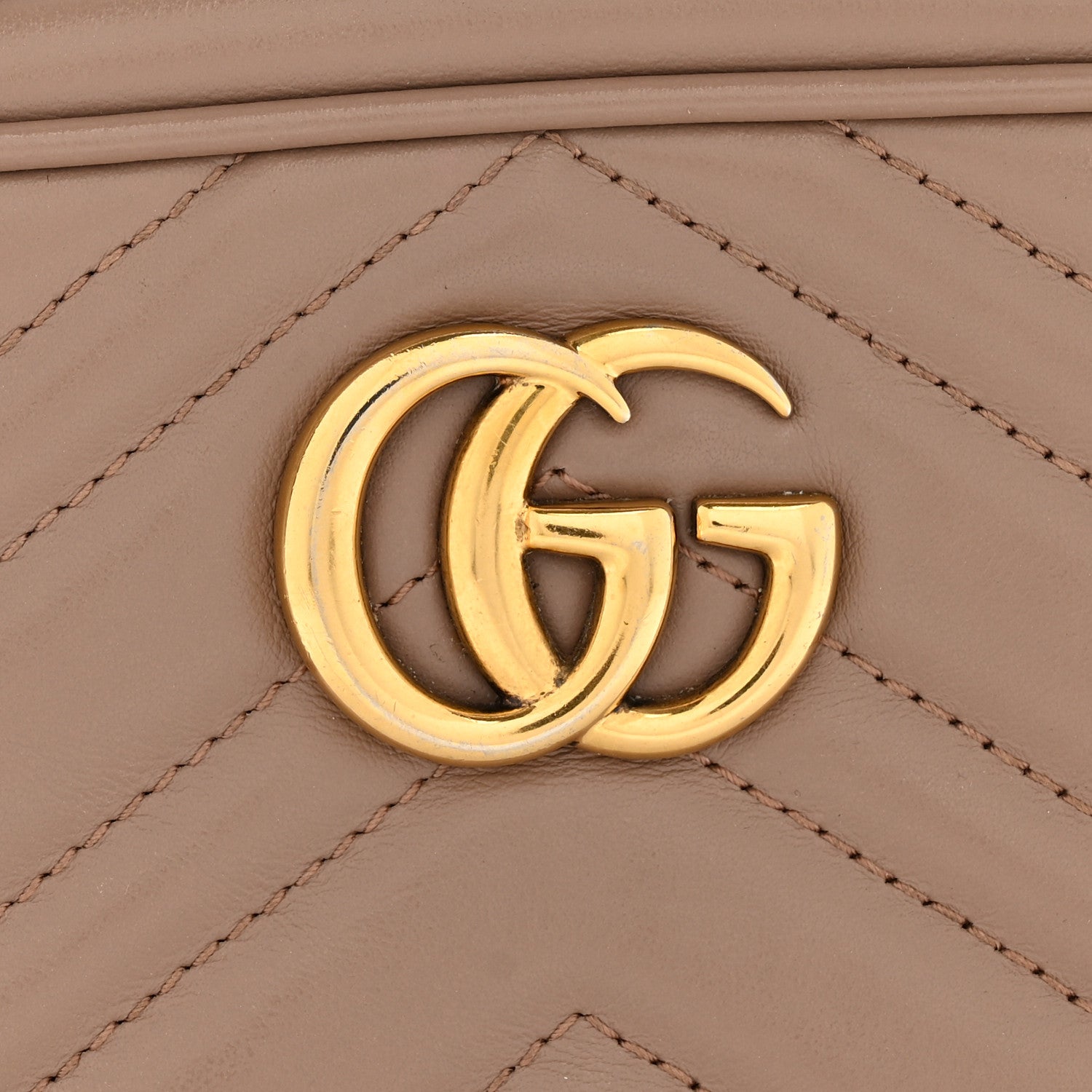 Gucci Calfskin Matelasse Mini GG Marmont Chain Shoulder Bag Porcelain Rose