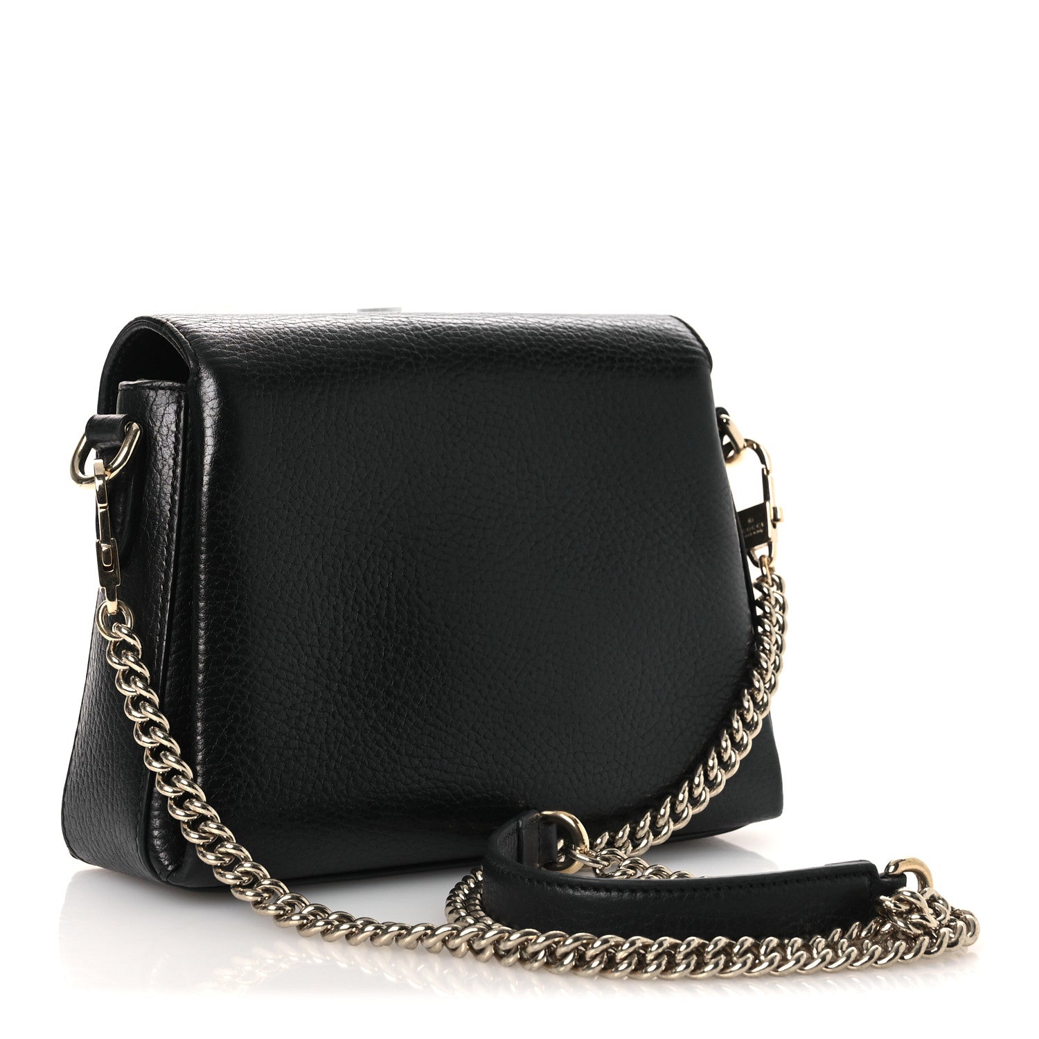 Gucci Dollar Calfskin Interlocking G Crossbody Bag Black