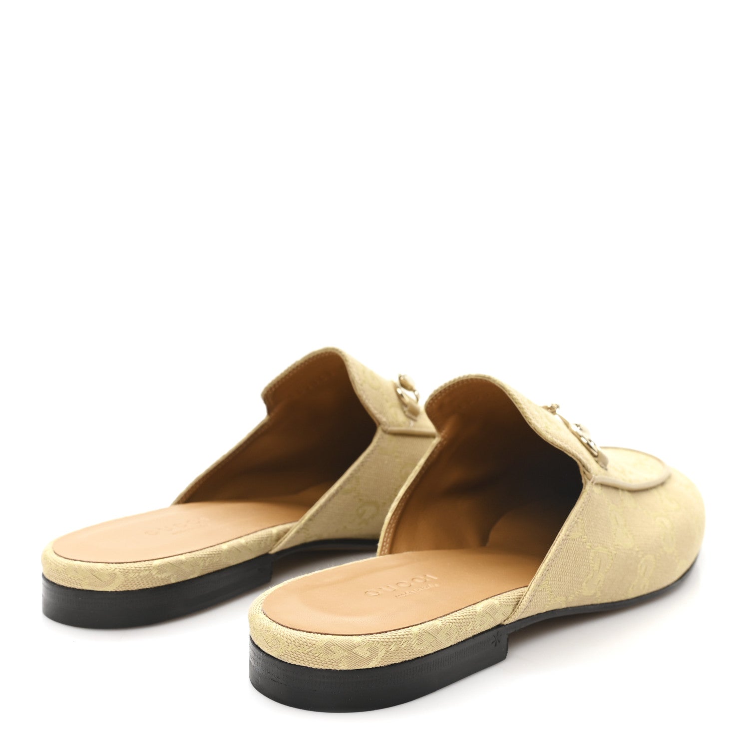 Gucci GG Monogram Canvas Womens Princetown Slippers 40.5 Egypt Salt