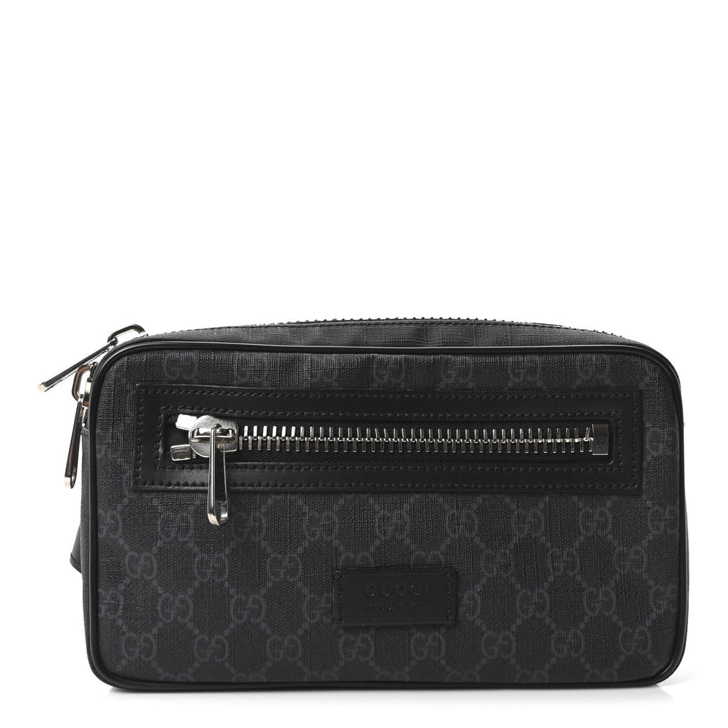 Gucci Soft GG Supreme Monogram Web Belt Bag Black Grey