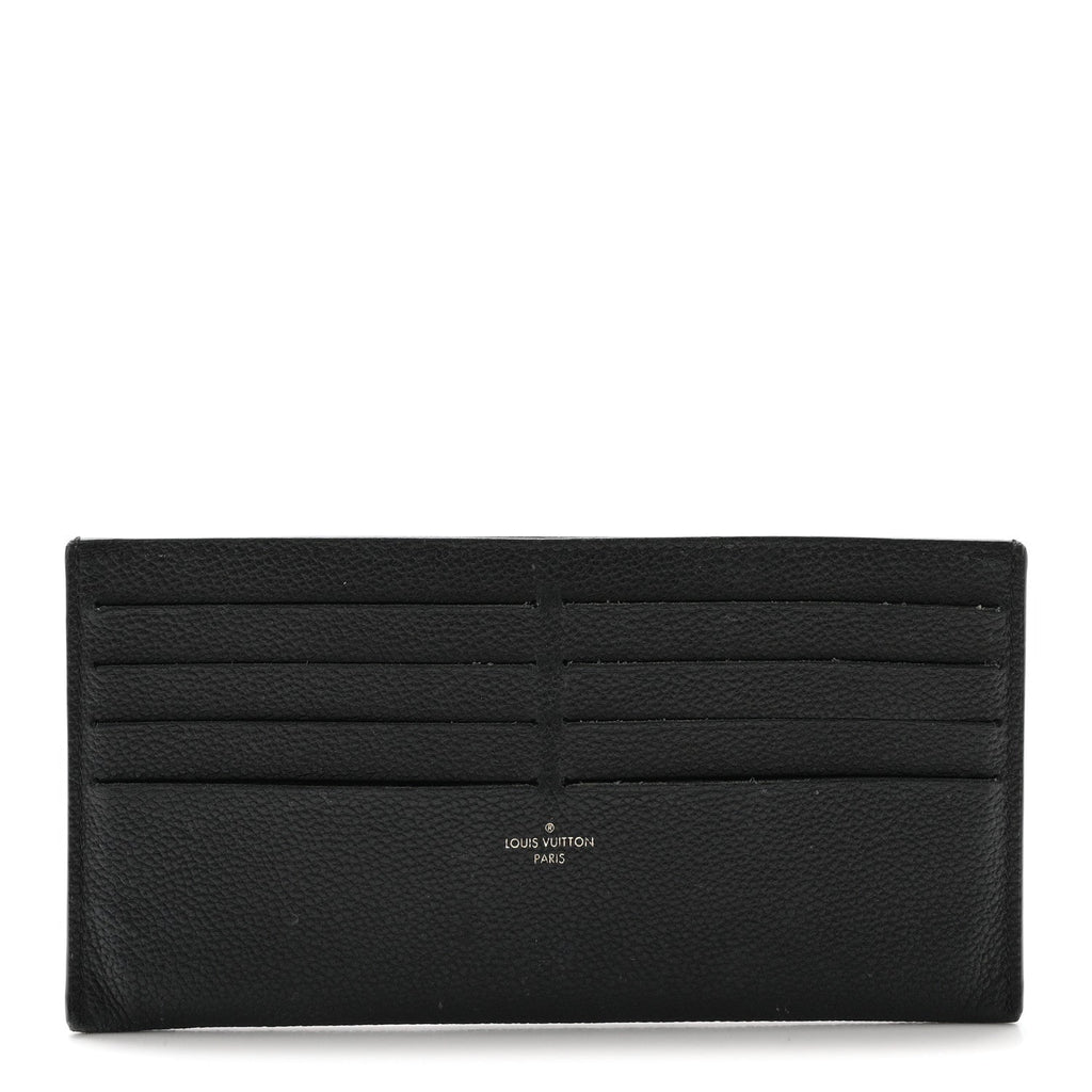Louis Vuitton Calfskin Felicie Chain Wallet Card Holder Insert Black