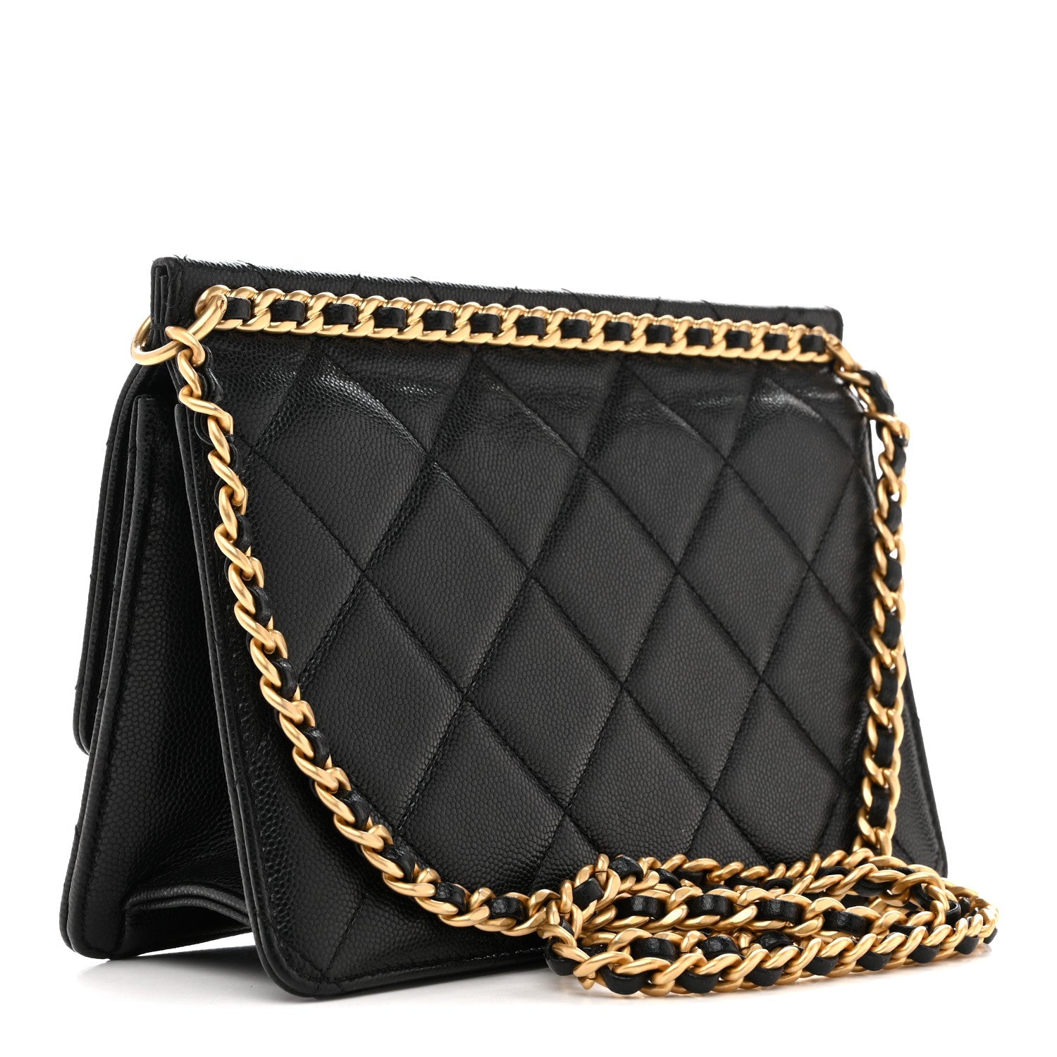 Chanel Caviar Quilted Small Chain Frame Flap Black