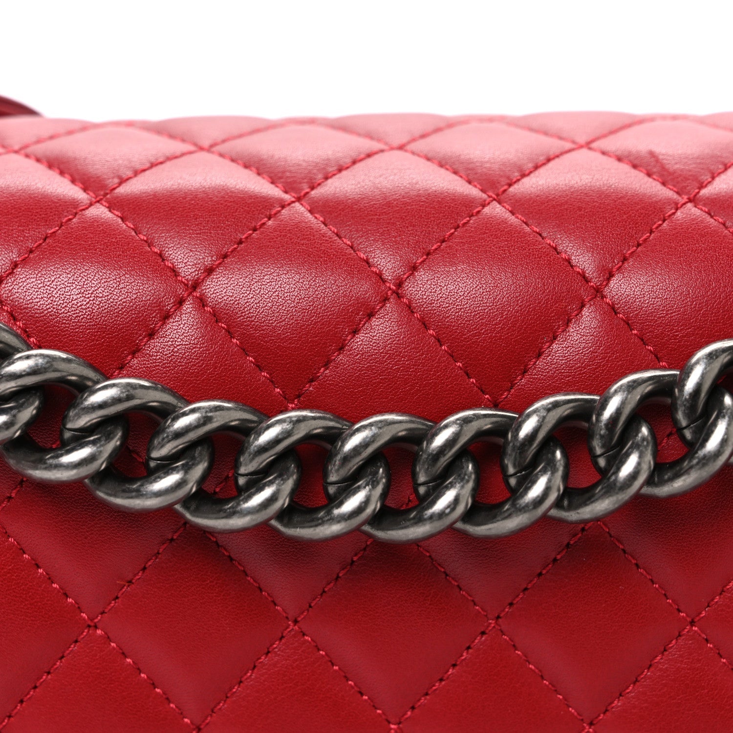 Chanel Lambskin Quilted New Medium Boy Flap Red