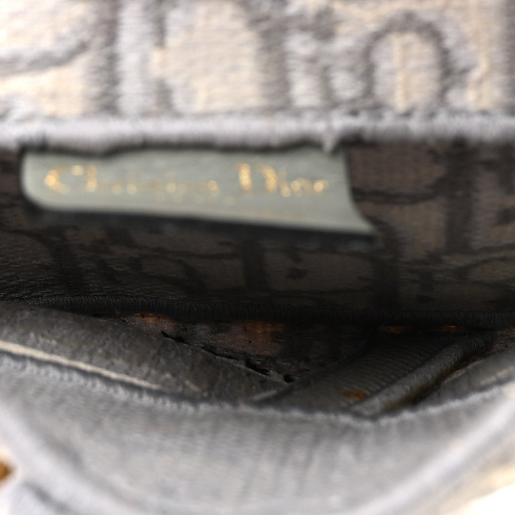 Christian Dior Oblique Slim Saddle Pouch Grey