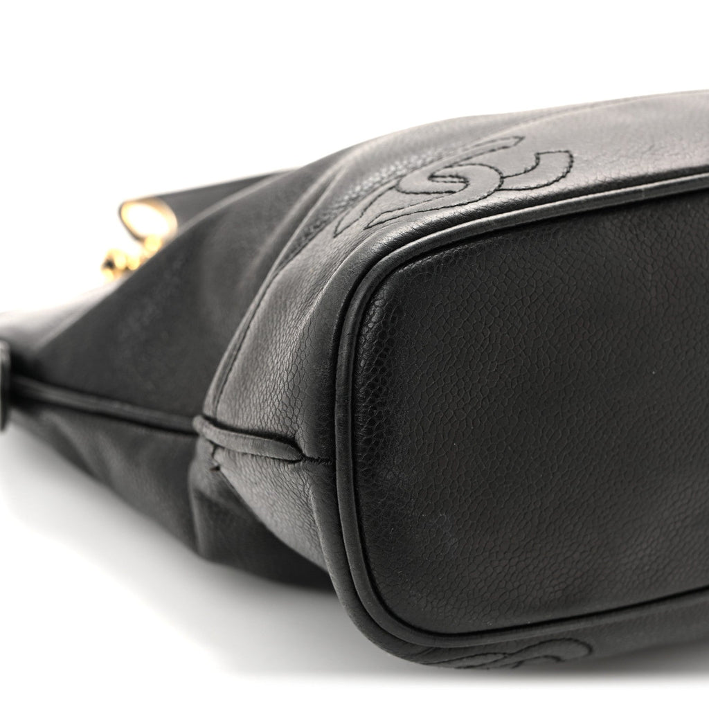 Chanel Caviar Triple CC Shoulder Bag Black