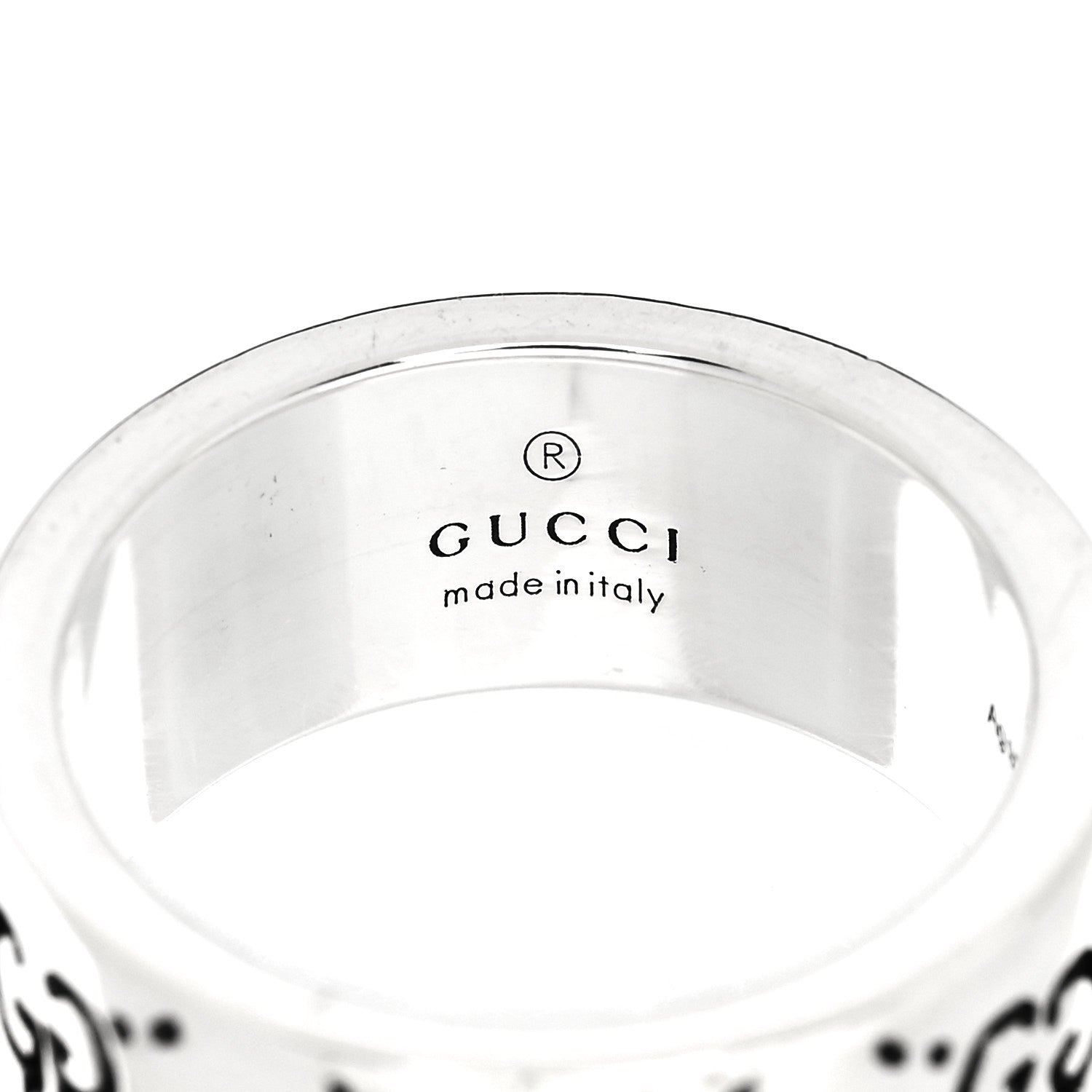Gucci Sterling Silver GucciGhost Hamlet Skull Band Ring 53 6.5