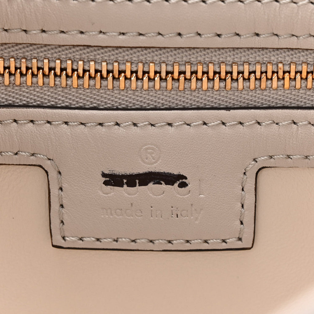 Gucci Ancora Calfskin Web Small Jackie Shoulder Bag Light Grey