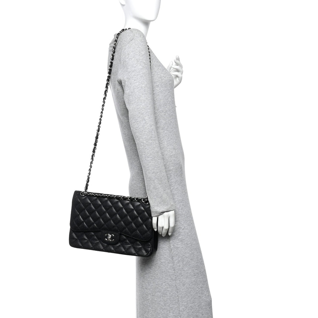 Chanel Caviar Quilted Jumbo Double Flap Black