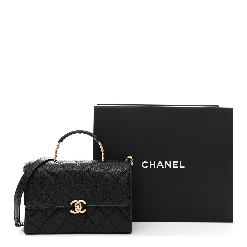 Chanel Caviar Quilted Medium Carry Me Top Handle Flap Black