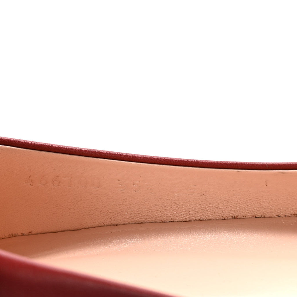 Gucci Calfskin Horsebit Ballerina Flats 35.5 Red