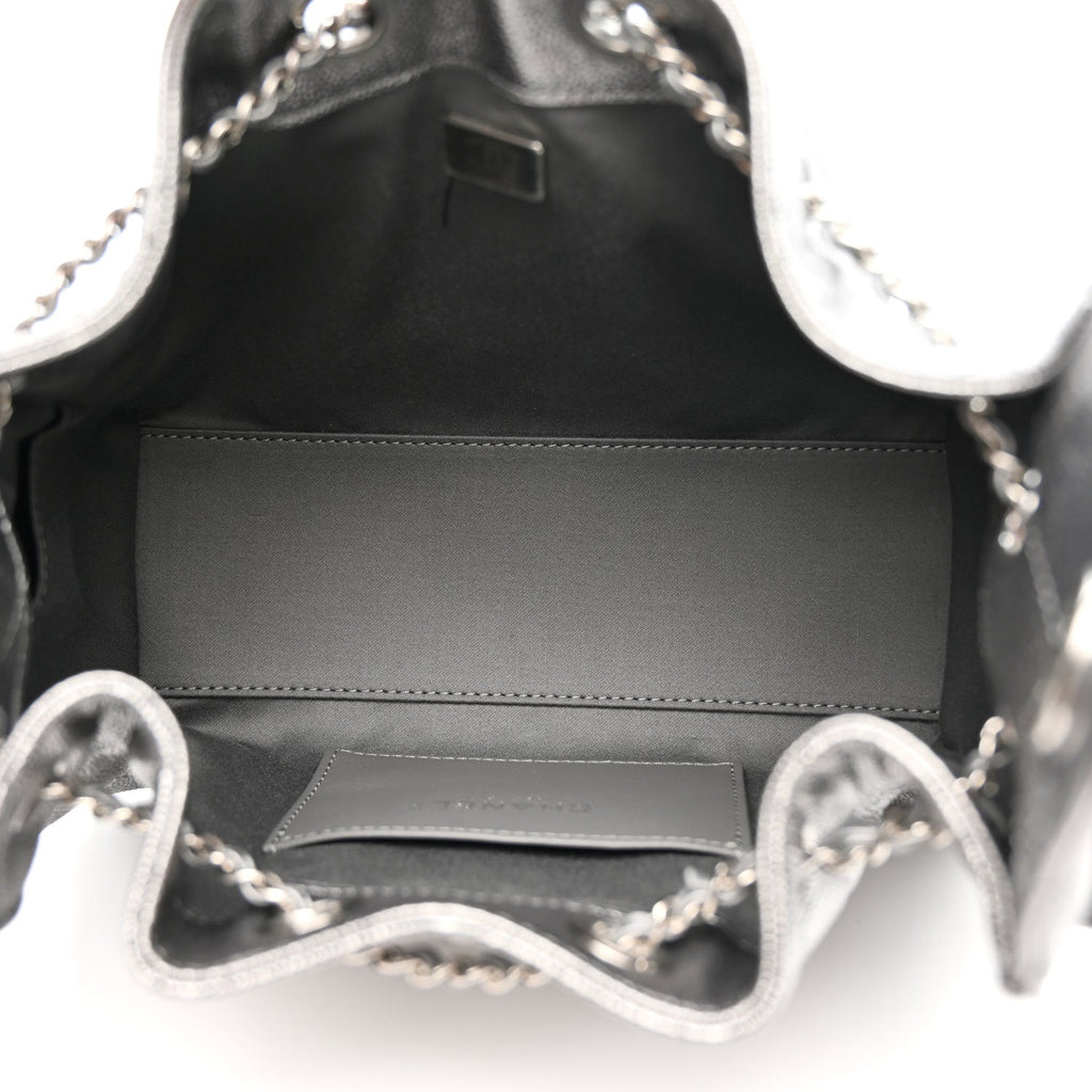 Chanel Metallic Caviar Quilted Mini Chanel 25 Handbag Anthracite