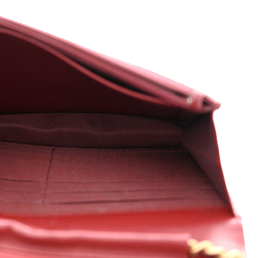 Chanel Lambskin Quilted Infinity Wallet On Chain WOC Burgundy