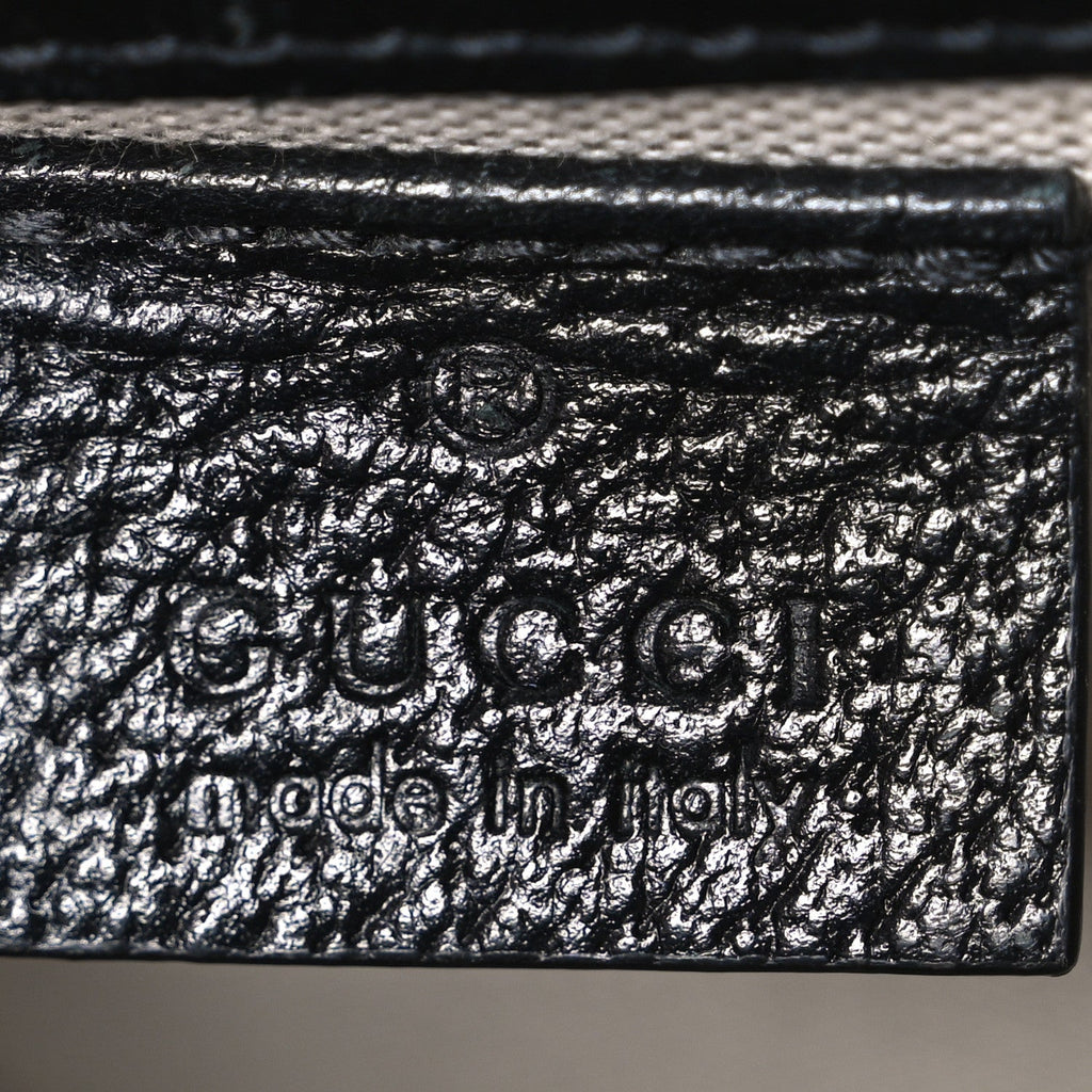 Gucci Jacquard Black Denim GG Monogram Textured Dollar Calfskin Mini Horsebit 1955 Crossbody Bag Black Ivory