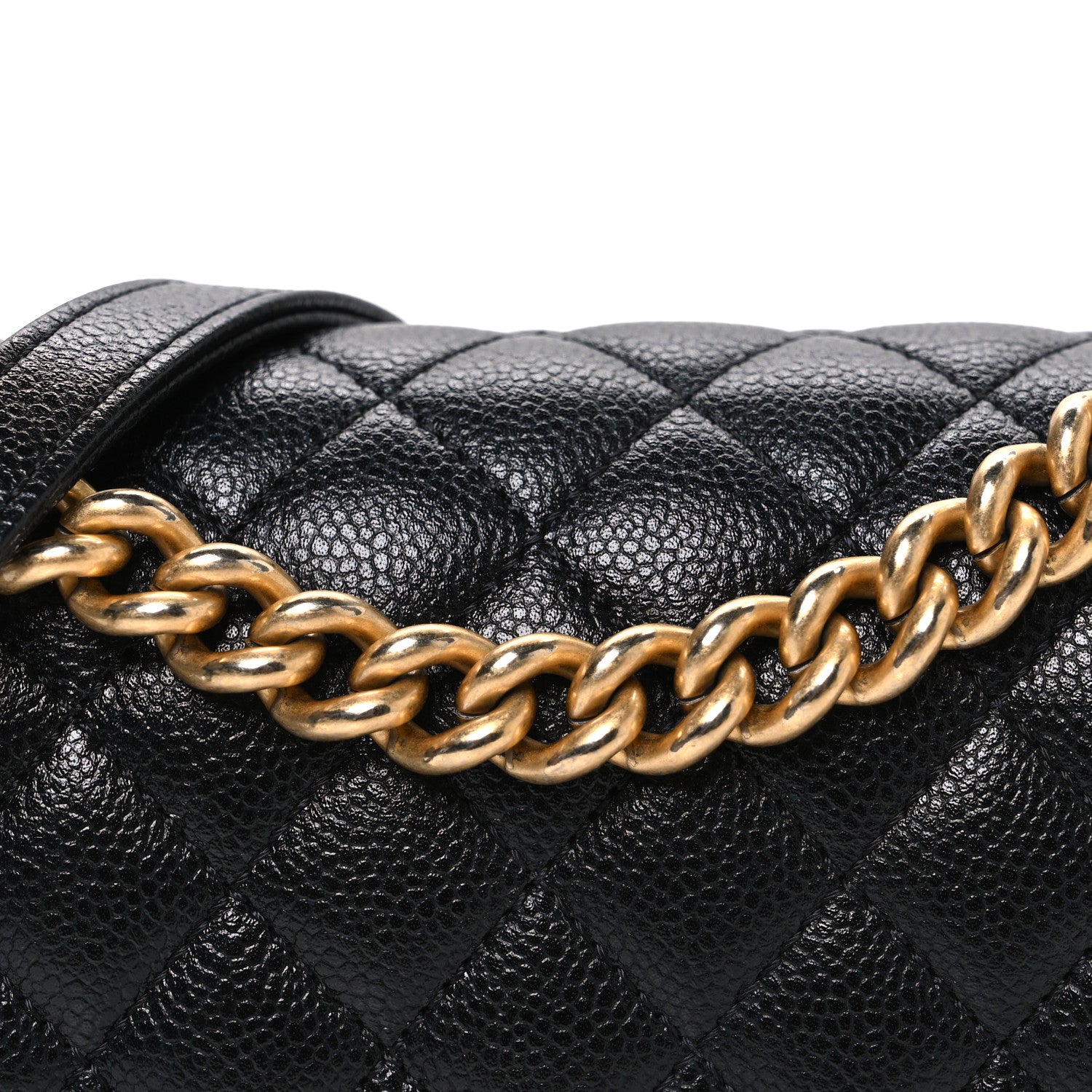 Chanel Caviar Quilted Small Boy Messenger Bag Black