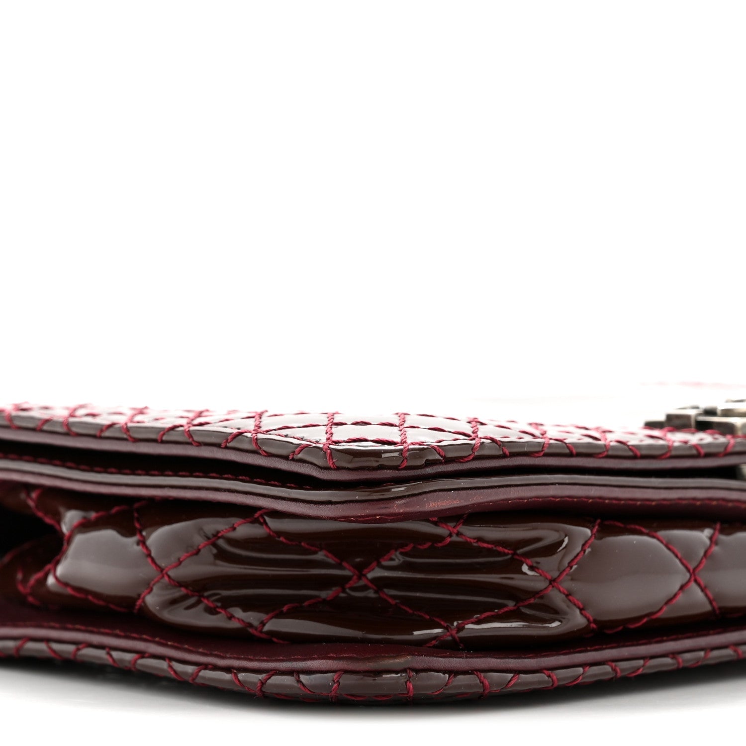 Chanel Patent Small Boy Reverso Flap Burgundy
