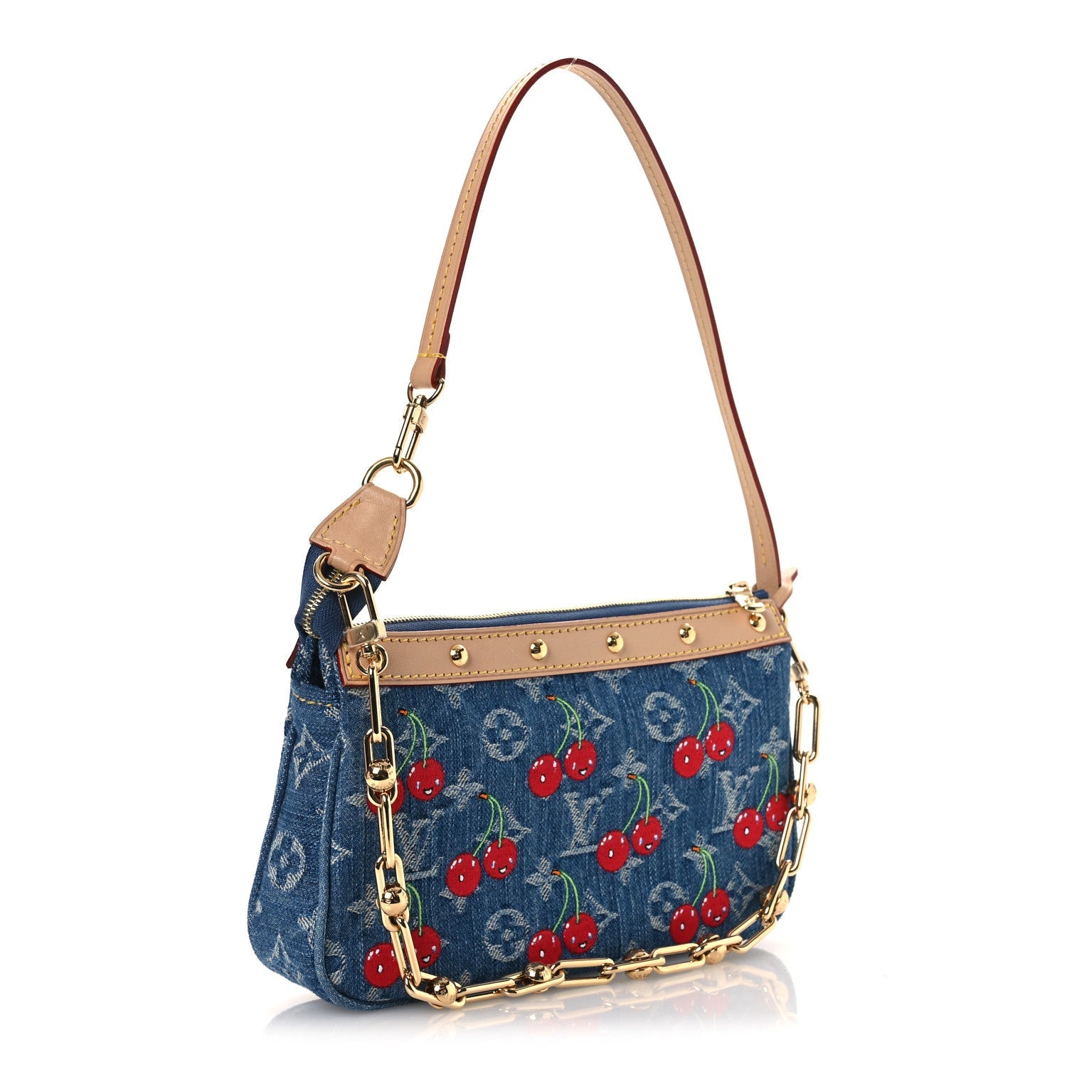 Louis Vuitton LV X TM Monogram Denim Cerises Pochette Accessories Blue