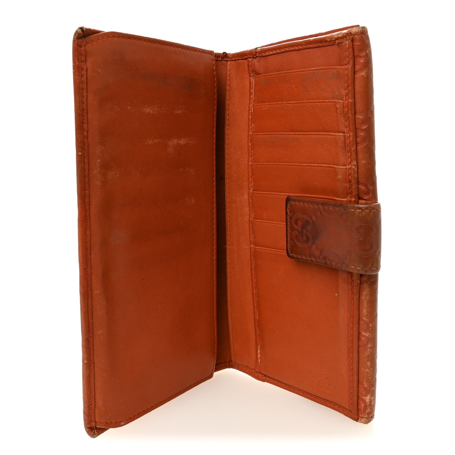 Gucci Guccissima Signature Dice Continental Wallet Orange
