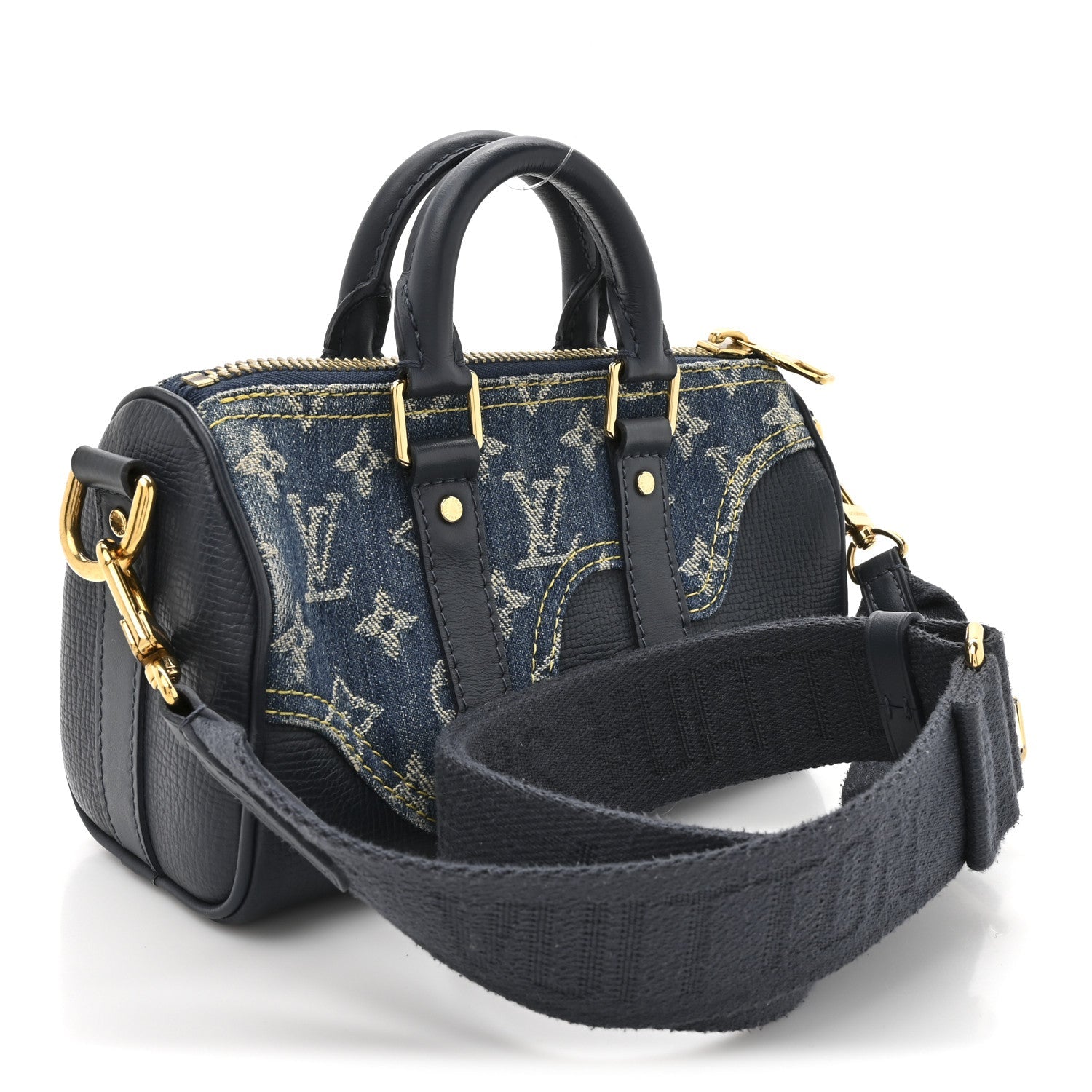 Louis Vuitton X NIGO Taurillon Monogram Denim Drip Keepall XS Blue