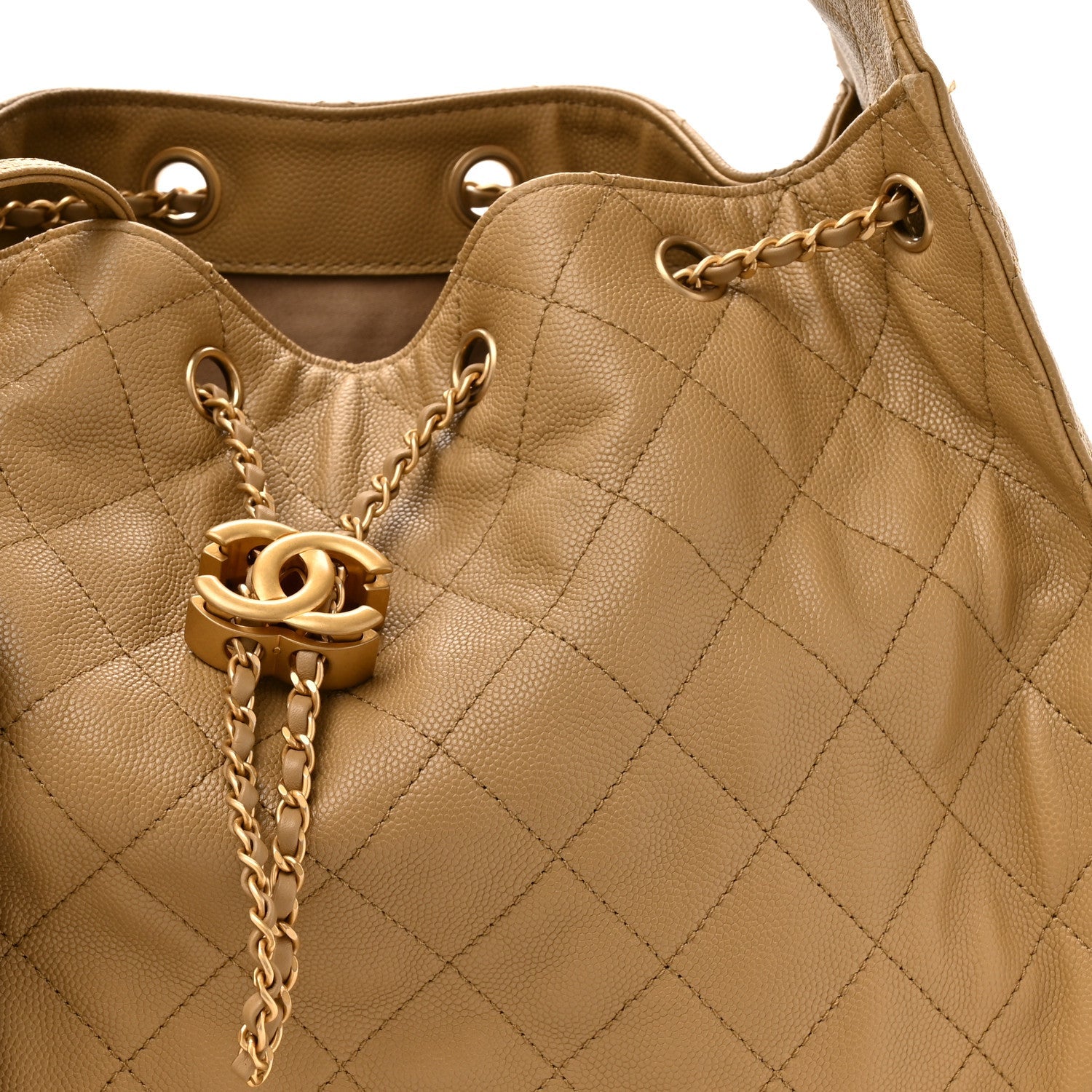 Chanel Caviar Quilted Medium Chanel 25 Handbag Dark Beige