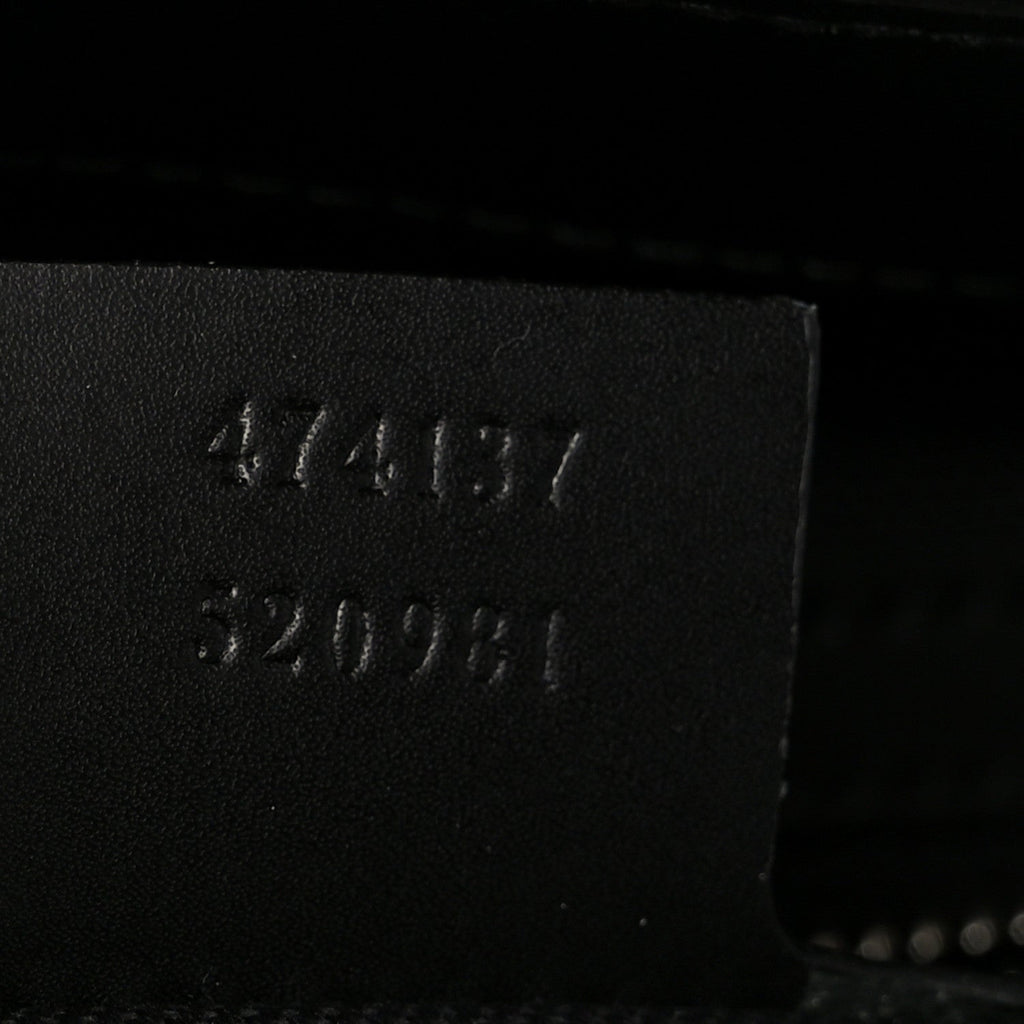 Gucci GG Supreme Monogram Appia Calfskin Web Flat Messenger Bag Black Grey