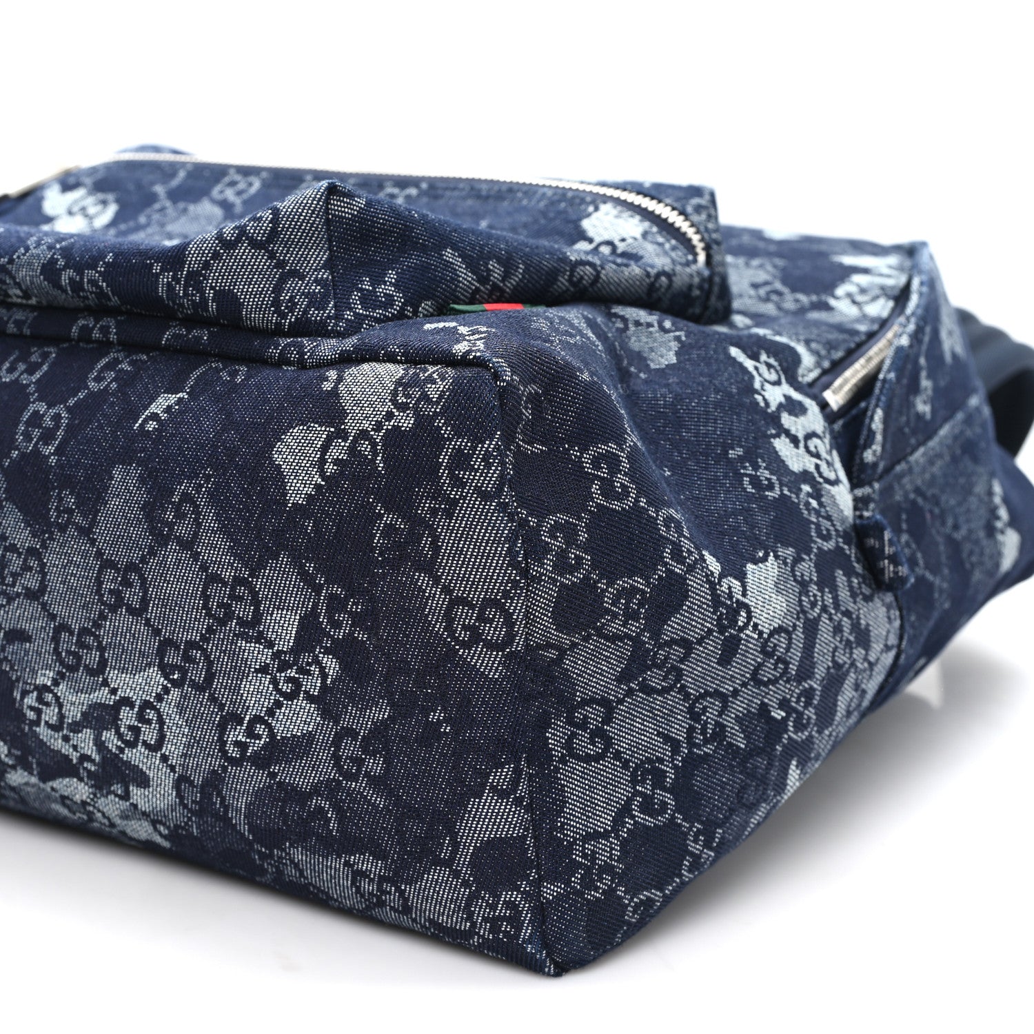 Gucci Denim Monogram Camouflage Large Backpack Blue
