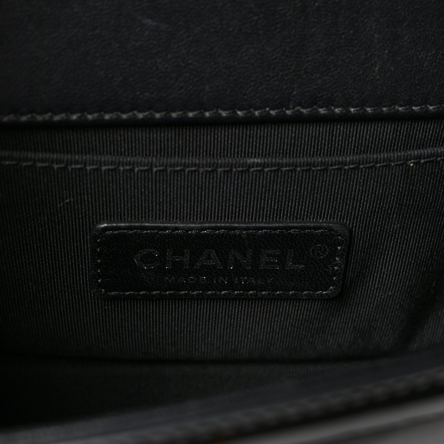 Chanel Patent Glitter PVC Chevron Quilted Small Boy Flap Black Silver